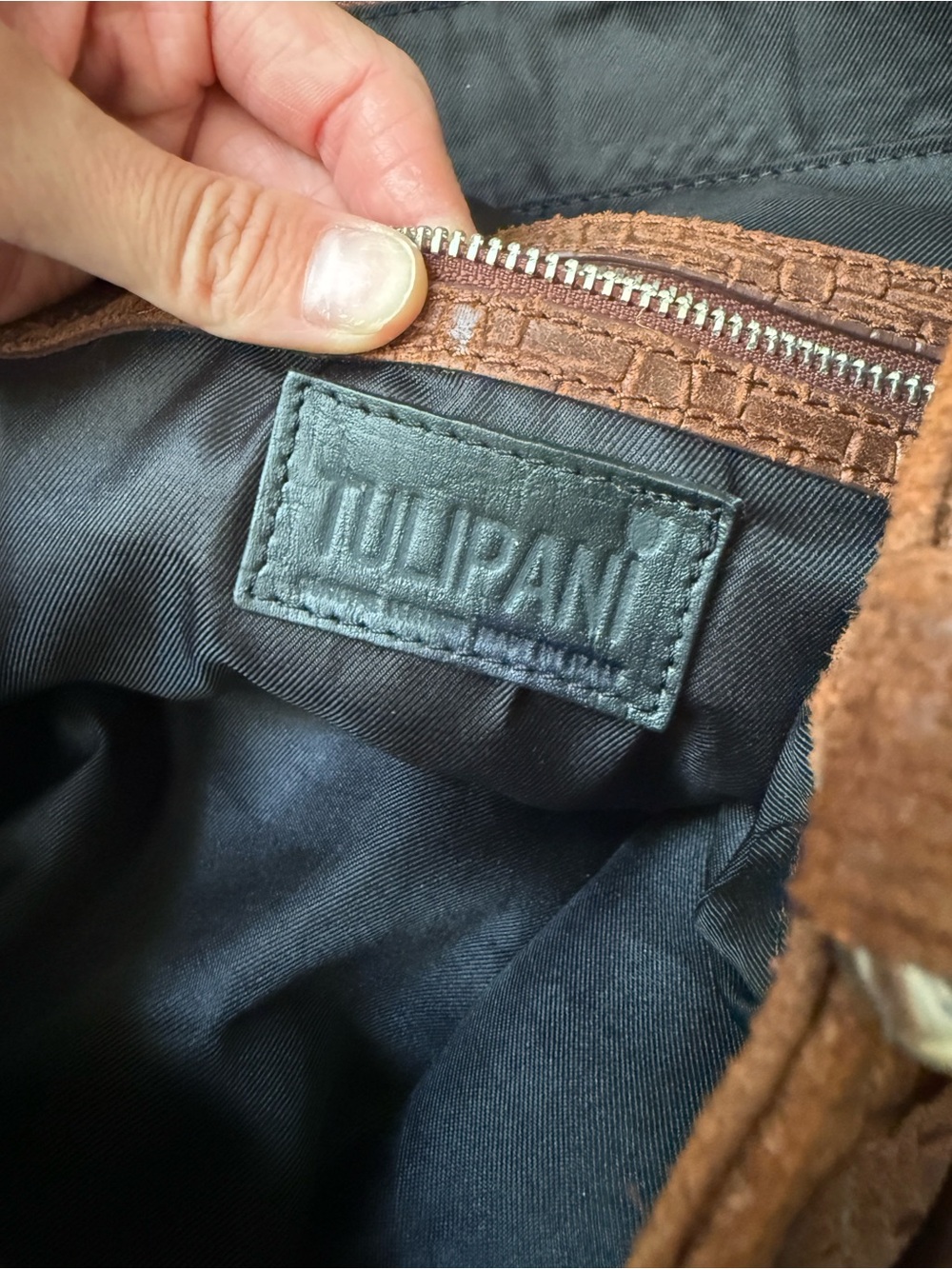 Tulipani Italy NWOT Woven Leather Shoulder Bag in Brown - Picture 5 of 5